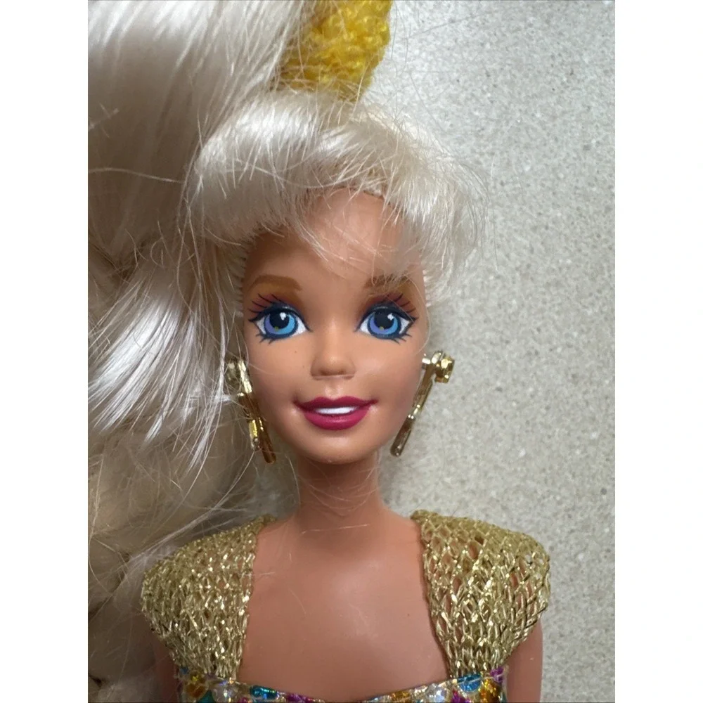 Mattel Jewel Hair Gold Mermaid Barbie Blonde Longest Hair Barbie Doll 1995